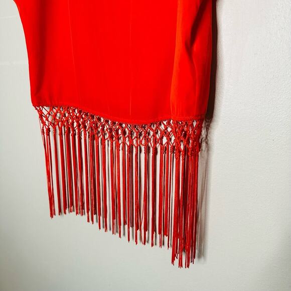 NWT Michael Michael Kors Burnt Orange Short Sleeve Fringe Bottom Top Size XS - Picture 6 of 6